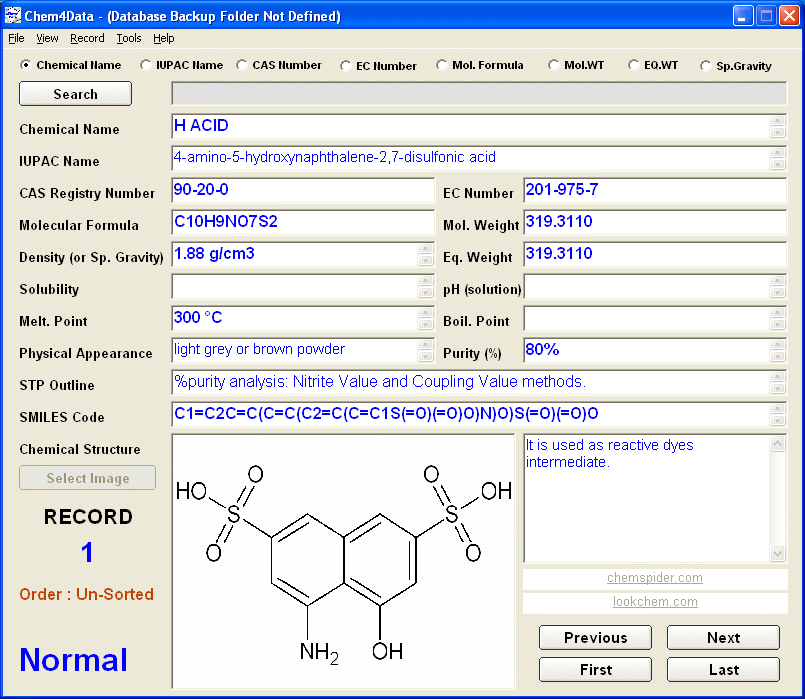 Chem4Data Screenshot