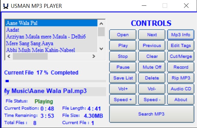 Usman MP3 Player Screenshot